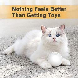 HomeRunPet Smart Interactive Cat Toy Ball with Bell, Automatic Self Rotating and Build-in Led Light Pet Toys (Batteries Included)