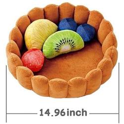 S-Lifeeling Fashion Pet Cushion Bed Detachable Updated Version Winter Plush Nest Kennel Lovely Tart Warm Comfortable Extended Dog Mat Pad Cat Mat