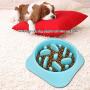 Fdit Slow Dog Food Bowl Dish Anti Choking Slow Eating Water Food Feeder Container Eating Plate(Blue)