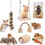 ZUDZUW Hamster Chew Toy Set, Rat Toys Natural Pine Wood, Gerbil, Hamster, Chinchillas Favorite Chewing Toy,Toys Accessories,Suitable for Small Pet Chewing and Playing Sports