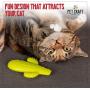Pet Craft Supply Cactus Interactive Cat Toy Chew Toy Teeth Cleaning Bite Resistant 100% Natural Rubber with Bonus Catnip and Silvervine Bags for Kittens and Adult Cat