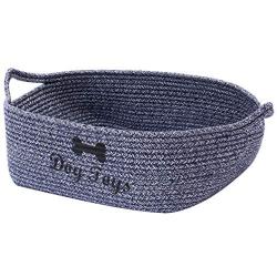 Geyecete Cotton Rope Toy Storage Basket Bin Dog Toy Storage Basket Basket Dog Toys Basket - Cube Organizer for Closet, Small Toys, Towels