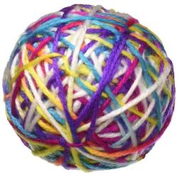 Pet Craft Supply Yowlin Yarn - Multi Color Yarn Balls with Rattle Cat Toys