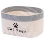 Geyecete Cotton Rope Dog Box for Toys with Handle for Baby Laundry Basket Cat/Dog Toy Storage Blanket Storage Natural Woven Basket Pet Toy Storage Boxes-Cat