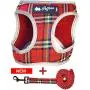 Petfino Step-in Dog Harness with Matching Leash for Extra Small to Medium Dogs All Weather Soft Breathable Mesh for Ultra Comfort Reflective Plaid Red Petfino Step-in Dog Harness with Matching Leash for Extra Small to Medium Dogs All Weather Soft Breathable Mesh for Ultra Comfort Reflective Plaid Red
