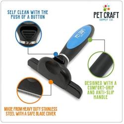 Pet Craft Supply Self-Cleaning Pet Grooming Hair Deshedding Brush Tool for Small Dogs and Cats with Short to Long Hair