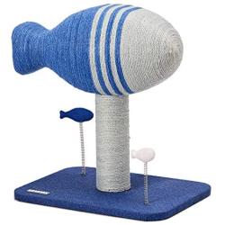 PETKIT Cat Scratching Post with 2 Cat Teasers Toys, Cute Cat Interactive Toys Scratcher Post with Nature Rope