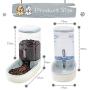 Lucky-M Pets Automatic Feeder and Waterer Set,Dogs Cats Food Feeder and Water Dispenser 3.8L,2 in 1 Cat Food Water Dispensers for Small Medium Big Pets