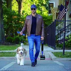 CALHNNA 2021 Upgraded Non Breakable Pooper Scooper for Small Medium Large Dogs with Long Handle, Pet Travel Foldable Pooper Scooper with Bag,Easy to Use for Grass, Dirt, Gravel Pick Up