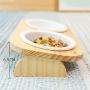 SAsagi Solid Pine Cat Bowl,Dog Cat Food Water Container Premium Double Feeder for Cats Dogs Pets