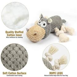 WINSHIDEN Interactive Dog Plush Toys, Squeaky Toys for Large Dogs, Durable Stuffed Toys with Cotton Material&Crinkle Paper, Chewing Teeth Health Toys for Large&Small Dogs