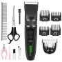 RegeMoudal Dog Clippers Professional Dog Grooming Kit Cordless Pet Grooming Clippers Quiet Dog Trimmer Rechargeable Pet Hair Clippers with 4 Comb Guides, 1 Nail Clippers for Thick Coats Dogs Cats Pets