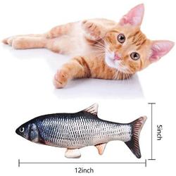 Generies ITTUNLY Catnip Fish Toys for Cats, Plush Doll Fish,Wagging Chew Simulation Funny Electric Toys -Cats Pets Kitten, Biting Kicking