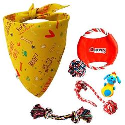 Dog Birthday Bandana and 5 Toys - The Scarf is Adjustable for Small, Medium, Large Dogs - Birthday Gifts for Dogs