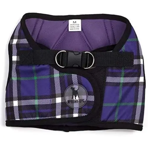 The Worthy Dog Sidekick Pattern Harness with Padded Mesh Velcro Adjustable, Outdoor, Easy Walk Vest for Small Medium Large Dogs, Purple Color The Worthy Dog Sidekick Pattern Harness with Padded Mesh Velcro Adjustable, Outdoor, Easy Walk Vest for Small Medium Large Dogs, Purple Color