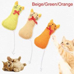 ocijf179 Cat Toy Pet Cat Kitten Plush Mouse Rat Doll Catnip Funny Interactive Bite Chewing Toy - Beige