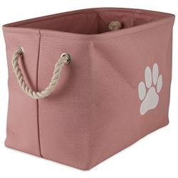 Bone Dry 5511 Pet Storage Collection Collapsible Bin, Large Rectangle, Rose