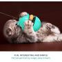 esonmus Cat Tumbler Toys, Cat Slow Feeder Toy Tumbler Shaped Food Dispensing Cat Interactive Toy Pet Treat Ball with Teasing Wand-Blue