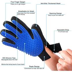 Biioltgs Pet Grooming Glove for Dogs, Horses, Bunnies and Cats, Pet Hair Remover Mitt, Gentle Deshedding Brush Glove, Hair Remover Mitt with Five Finger Design