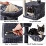 IBUYKE Cat Tree Tower Condo Cat Play Furniture 30'' with Sisal Scratching Posts, Perches, Cat House, Basket, for Pet Cat Kitten, Light Gray Smoky Gray Beige UCT006