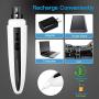 MODUS Pet Nail Grinder for Small Medium Large Dogs and Cats, 2-Speed Rechargeable Portable Low Vibration and Low Noise Electric Pet Nail Trimmer with LED Illuminating Light and USB Charging