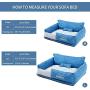 Kimpets Washable Dog Beds for Medium Dogs, Medium Dog Bed with Removable Cover, Cozy Dog Couch Bed, Calming Dog Bed for Medium Dogs with PV Fabric, Plush Dog Bed for Dog, Dog Sofa with No-Slip Bottom