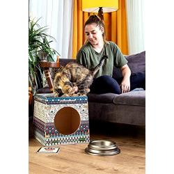 WODIZA, Christmas Cat and Dog Home Natural Wooden Pet House for Indoor - Premium Design Easy Clip System for Assembly - Made from Durable Finland Birch Wood