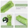 Dog Toothbrush Chew Toy - Teeth Cleaning Tough Chew Proof Dog Toy, Soft Durable Puppy Dental Care Teeth Cleaning Stick Toy, Longer Brush Head More Bite Resistant Dog Toy, Green M