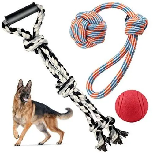 NEDOGEX Dog Rope Toys for Aggressive Chewers Medium Dogs Indestructible Tug Toy for Dogs Tough Rope for Pressure Relief and Teeth Cleaning 3 Pack NEDOGEX Dog Rope Toys for Aggressive Chewers Medium Dogs Indestructible Tug Toy for Dogs Tough Rope for Pressure Relief and Teeth Cleaning 3 Pack