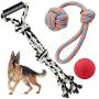 NEDOGEX Dog Rope Toys for Aggressive Chewers Medium Dogs Indestructible Tug Toy for Dogs Tough Rope for Pressure Relief and Teeth Cleaning 3 Pack