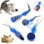 ocijf179 Cat Toy Pet Cat Kitten Plush Cute Mouse Rat Doll Feather Ball Bite-Resistant Chew Toy - Ball#