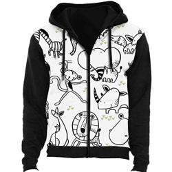 Vector - of a Lioness on White -.Wild cat.- - Africa,Couple 3D Print Zip up Sweatshirt UK S