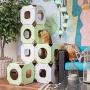 Cat Amazing STACKS! - Modern Cat Condo & Modular Cat Tree - House & Tunnel Cubes for Cats - Made in USA