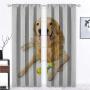 Nomorer Patio Curtains Golden Retriever Customized Drapes Panels Pet Dog Laying Down with Toy Friendly Domestic Puppy Playful Companion 108'' x 84'' Multicolor 2 Panels