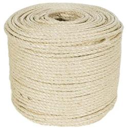 Golberg Premium 3/8-Inch Twisted Sisal Rope - Pet Safe - 100 Feet