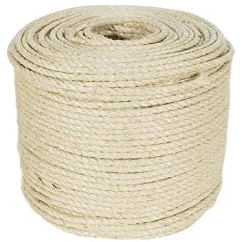 Golberg Premium 3/8-Inch Twisted Sisal Rope - Pet Safe - 100 Feet