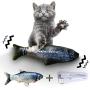 Cheerpet Catnip Toys 2 Pcs Cat Wagging Fish Electric Doll Fish Realistic Plush Toy Cat Pet Interactive Chew Toy Cat Kicker Fish Toy