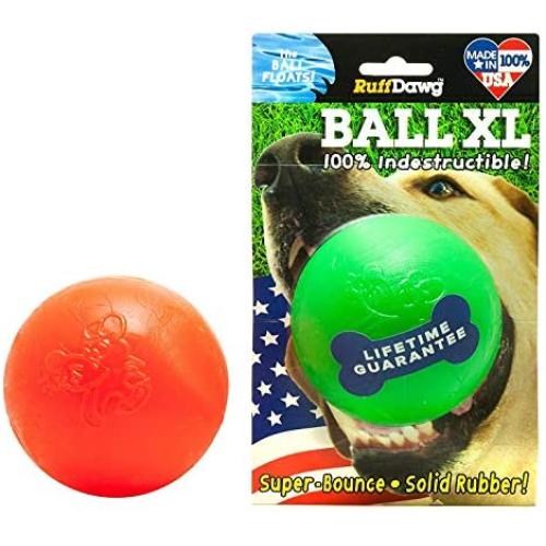 Ruff Dawg Ball XL Solid Rubber Dog Toy Large Assorted Neon Colors