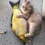 Cheerpet Catnip Toys 2 Pcs Cat Wagging Fish Electric Doll Fish Realistic Plush Toy Cat Pet Interactive Chew Toy Cat Kicker Fish Toy