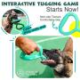 Pawaboo Dog Toothbrush Chew Toys, Rubber Toothbrush Stick Teeth Cleaning Dental Care Massager, Multifunctional Interactive Tug Chew Toys with Handle for Medium Large Dogs Aggressive Chewers <65 lbs