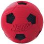 Nerf Dog Soccer Ball Dog Toy with Interactive Crunch, Lightweight, Durable and Water Resistant, 2.5 Inches, for Small/Medium/Large Breeds, Two Pack, Red and Blue