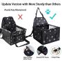 GENORTH Dog Car Seat Upgrade Deluxe Washable Portable Pet Car Booster Seat Travel Carrier Cage with Clip-On Safety Leash and Blanket,Perfect for Small Pets