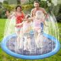 Jutongda Splash Sprinkler Pad for Dogs and Kids,60'' Inflatable Thickened Durable Sprinkler Pool Dog Bath Tub,Pet Summer Outdoor Water Toys,Fun Backyard Fountain Play Mat for Girls Boys