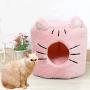 N/PP Cat Beds Cave for Indoor Cats 2 in 1 Foldable Pink/Grey Self Warming Kitten Pet Bed Washable