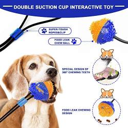 WLHOPE Dog Chew Toy Suction Cup Dog Toy, Rope with Resistance to Strong Bites Strong Training Effect for Small Medium Dogs (Blue Orange)