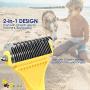 BRILLIARE Dematting Tool+Free Stainless-Steel Comb, Pet Grooming Tool, 2 Sided Undercoat Blade Rake for Cat&Dog, Deshedding Brush for Easy Mats&Tangles Removing, No More Nasty Shedding and Flying Hair