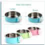 Crate Dog Bowl, Removable Stainless Steel Water Food Feeder Bowls Hanging Pet Cage Bowl Cage Coop Cup for Dogs Cats Puppy Rabbits Bird and Small Pets