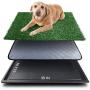 Upgrade Large Dog Grass Pad with Tray (35’’X23.2’’), Artificial Grass Mats Washable Pee Pad and Professionally Pet Toilet Potty Tray, Replacement Dogs Turf Potty Training for Indoor Outdoor Apartment