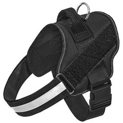 Orinci No Pull Dog Harness for Dogs Adjustable Soft Breathable Padded Pet Vest Reflective Walking Pet Halters with Easy Control Nylon Handle (M, Black)