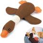 Pet Mallard Duck Dog Toy for Aggressive Chewers Dog, Wild Goose Puzzle Training Toys, Dog Chew Toys with Squeakers for Boredom, Cute Soft Pet Toy for Small Medium Dogs（Brown）
